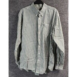 VTG Southern Shirt Cotton Club‎ Mens XL Green Plaid Twill Button Down Casual